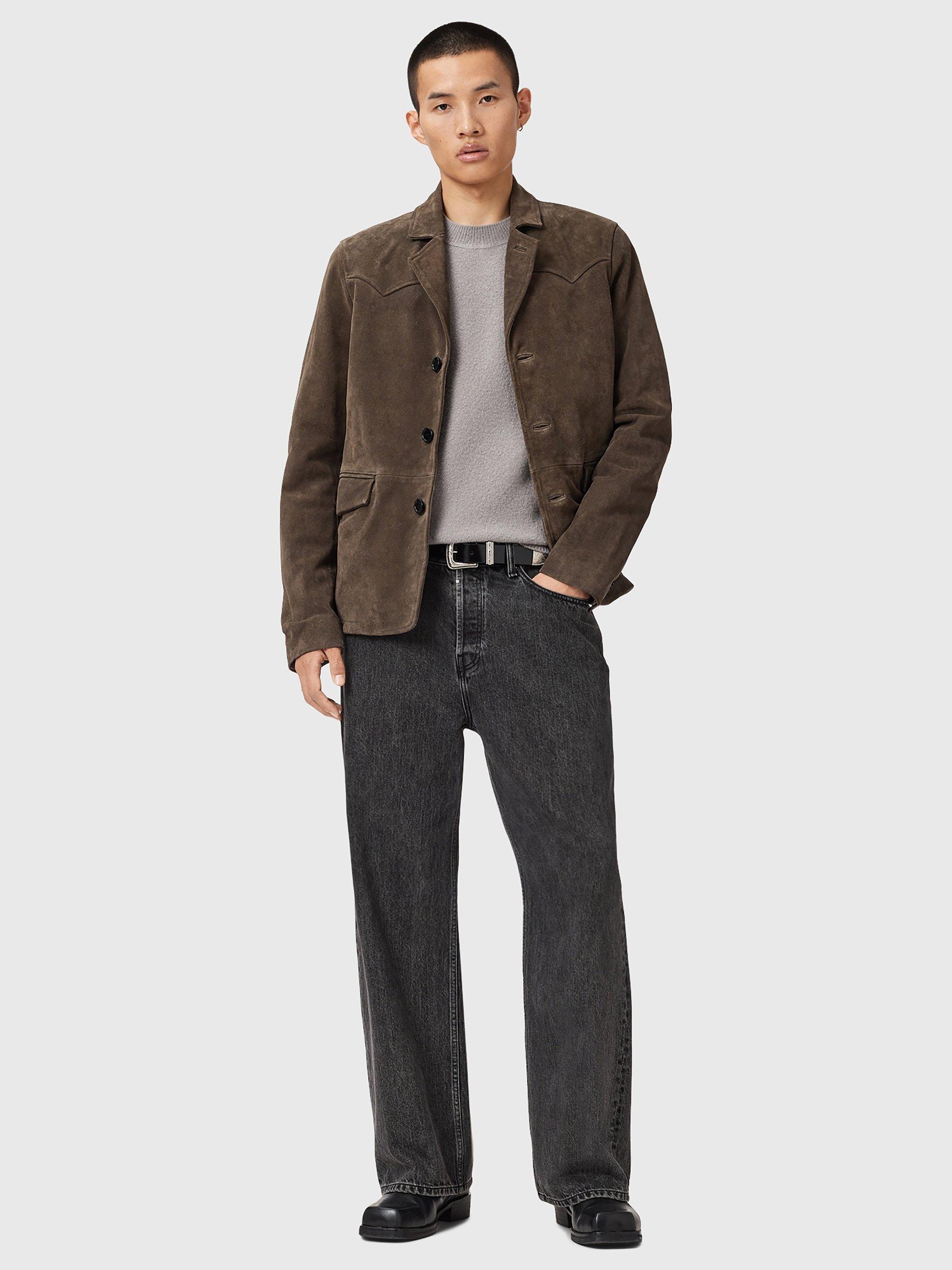 Product image 6 of 10, which shows AllSaints Marko Oversized Merino Wool Jumper, Mid Grey, L