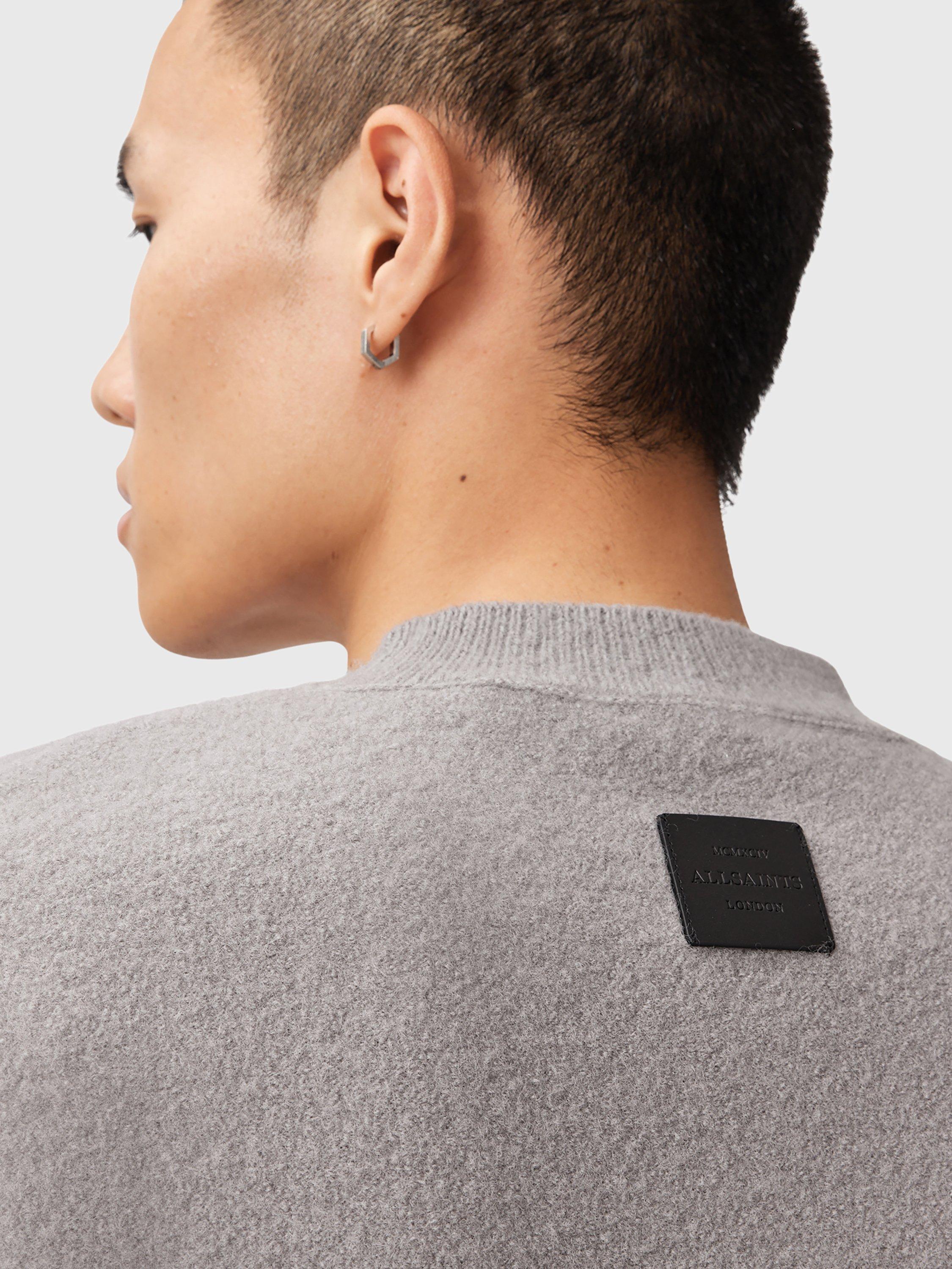 Product image 7 of 10, which shows AllSaints Marko Oversized Merino Wool Jumper, Mid Grey, L