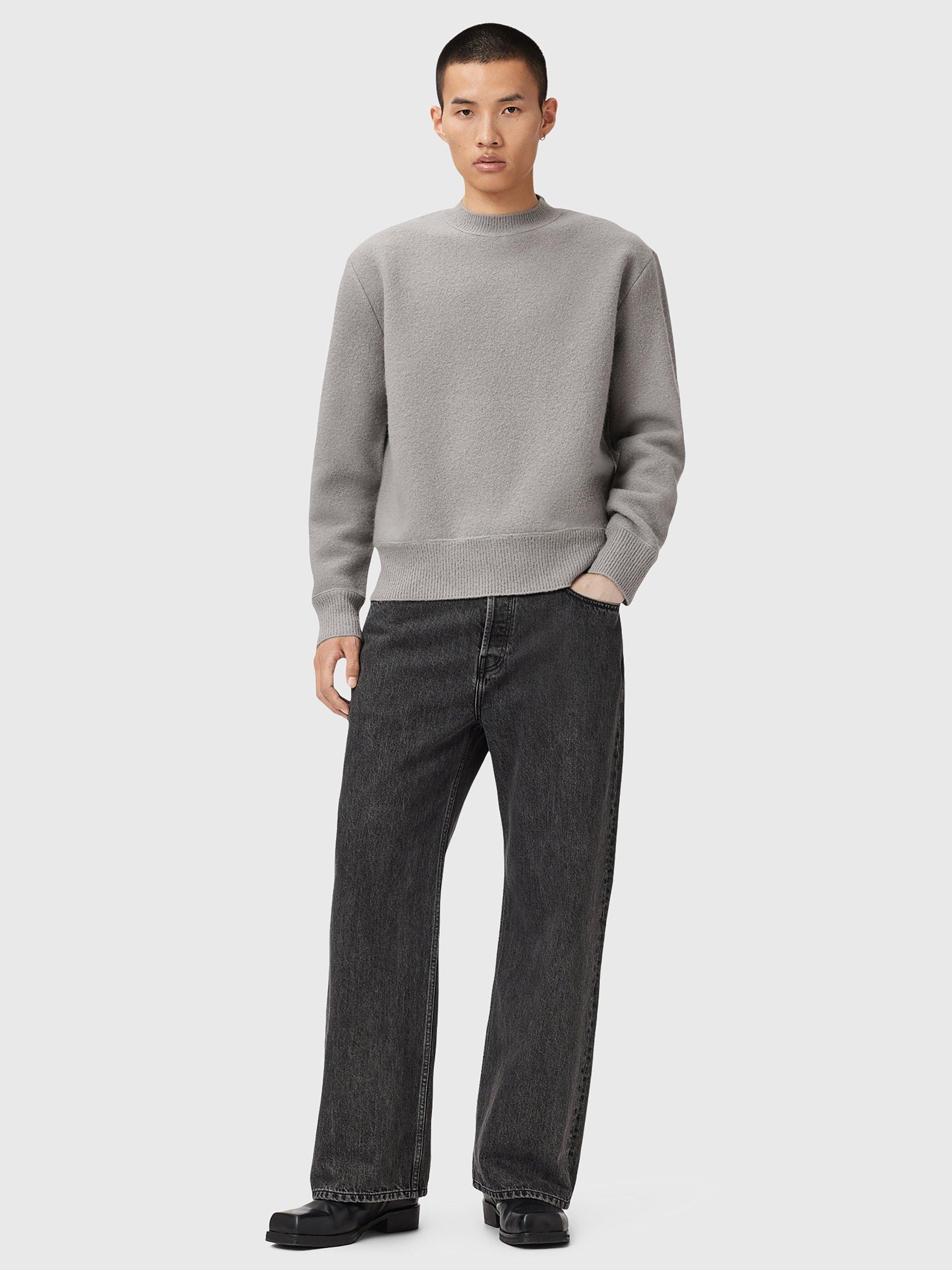 Product image 8 of 10, which shows AllSaints Marko Oversized Merino Wool Jumper, Mid Grey, L