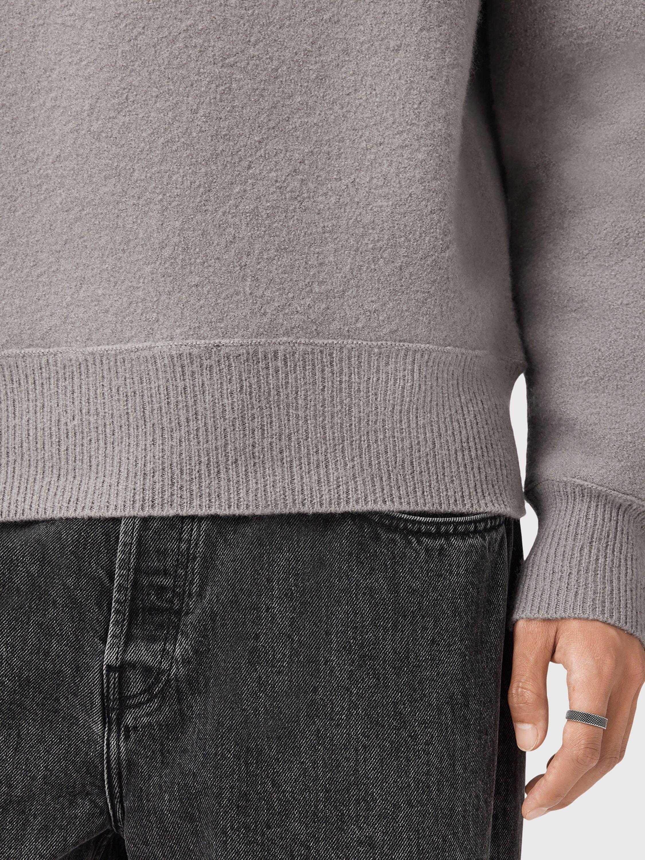Product image 9 of 10, which shows AllSaints Marko Oversized Merino Wool Jumper, Mid Grey, L