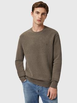 AllSaints Statten Wool Blend Crew Jumper, Green Mid, Green Mid