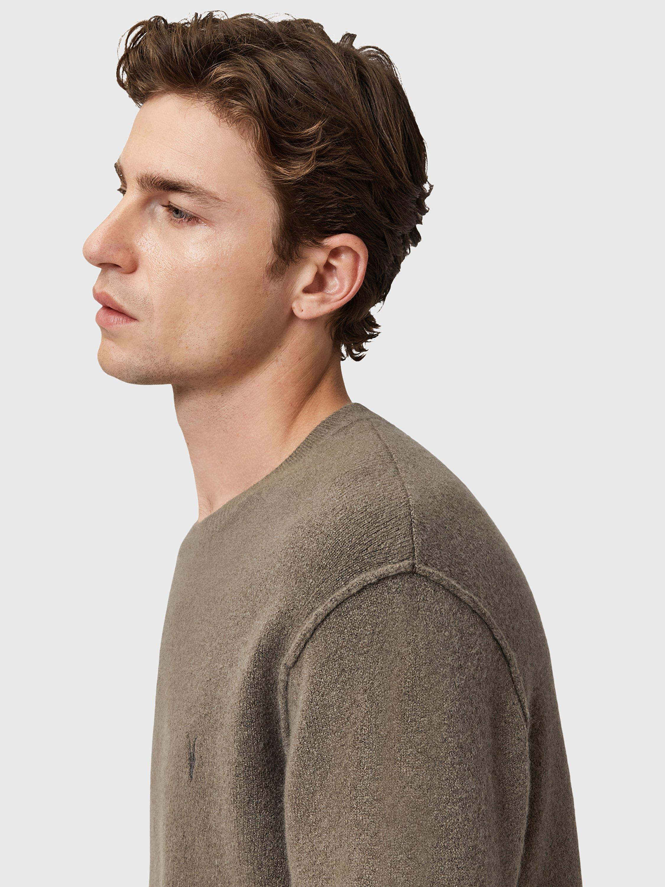 Product image 7 of 7, which shows AllSaints Statten Wool Blend Crew Jumper, Green Mid, L