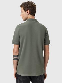 AllSaints Reform Slim Fit Cotton Polo Shirt - view 2, Medium Green