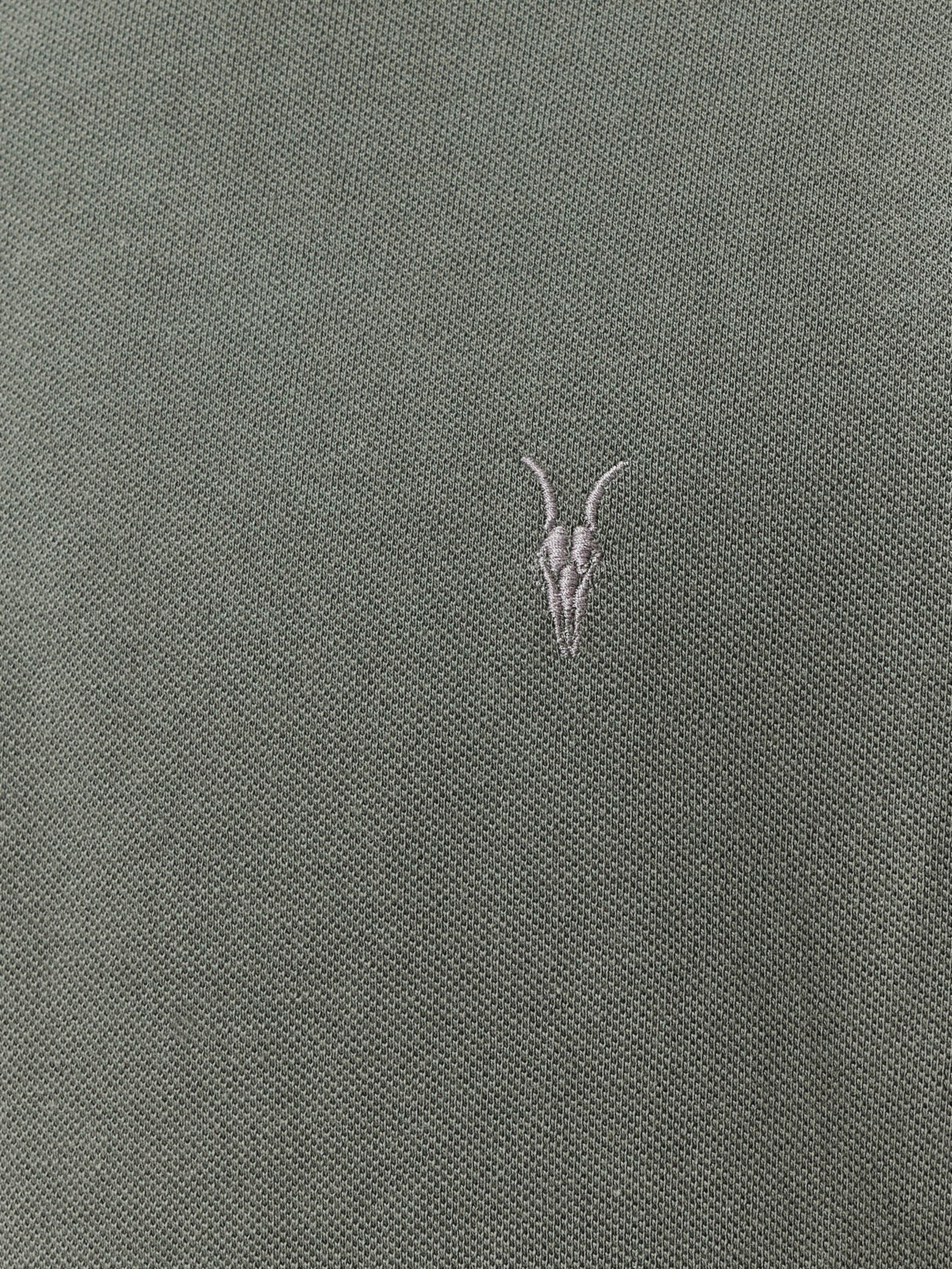 Product image 5 of 7, which shows AllSaints Reform Slim Fit Cotton Polo Shirt, Medium Green, XS