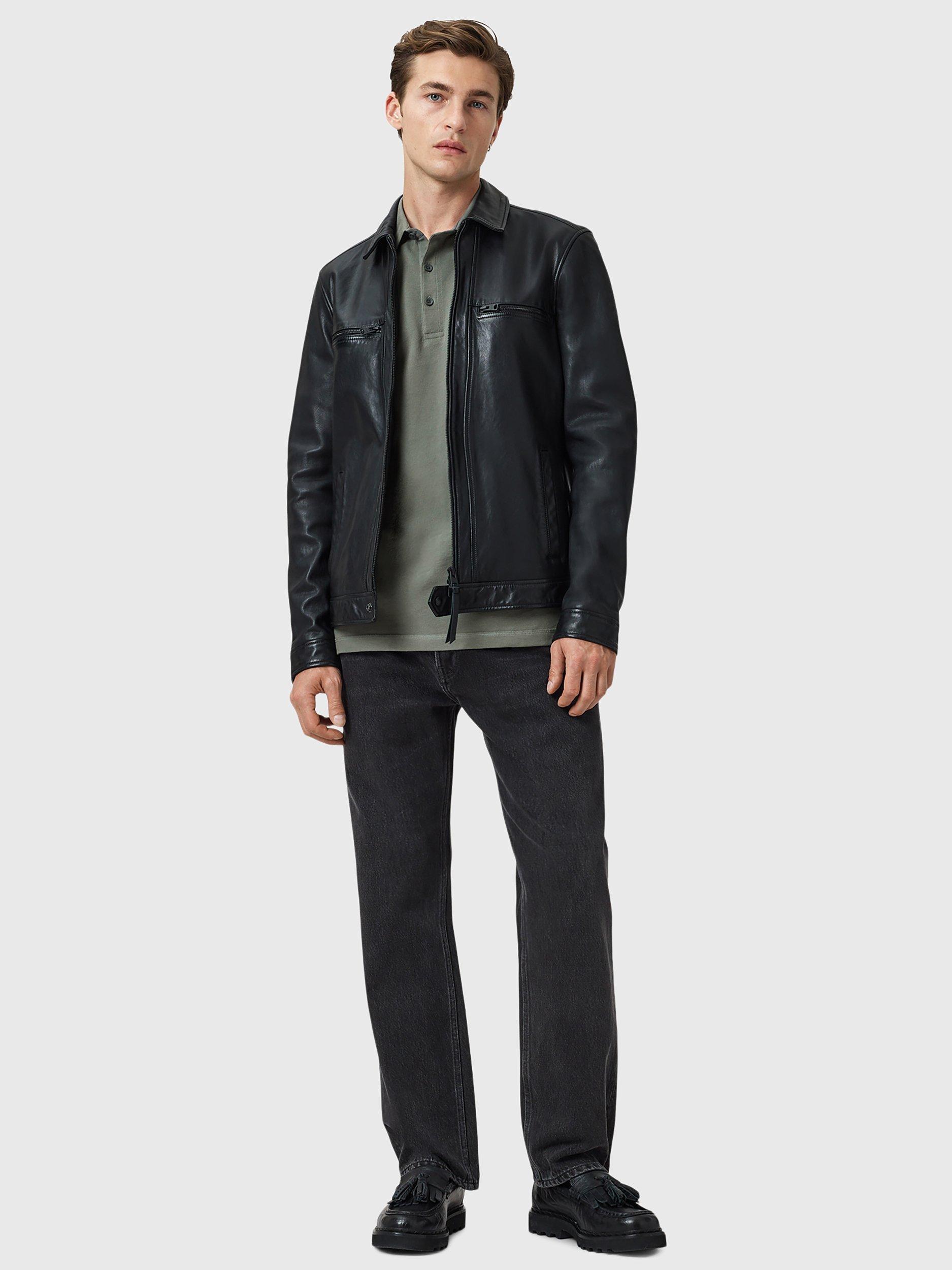 Product image 7 of 7, which shows AllSaints Reform Slim Fit Cotton Polo Shirt, Medium Green, XS