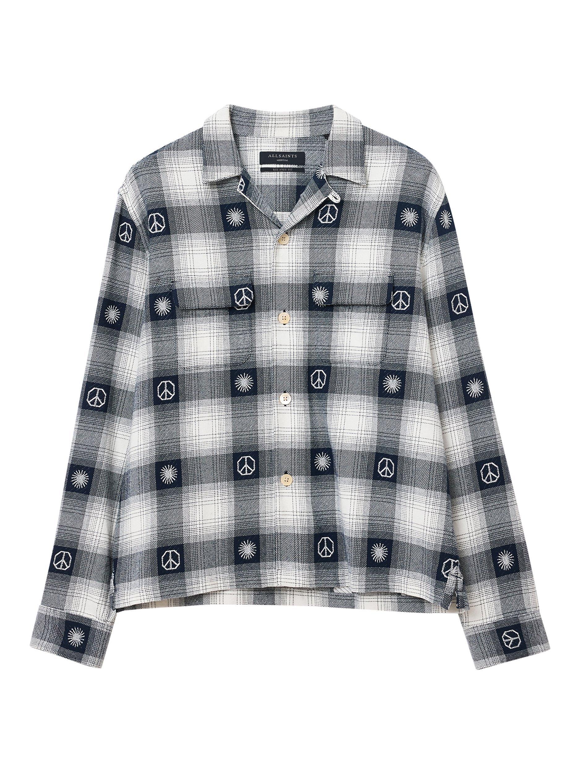 Product image 4 of 7, which shows AllSaints Castor Cotton Regular Fit Check Shirt, Multi, XS