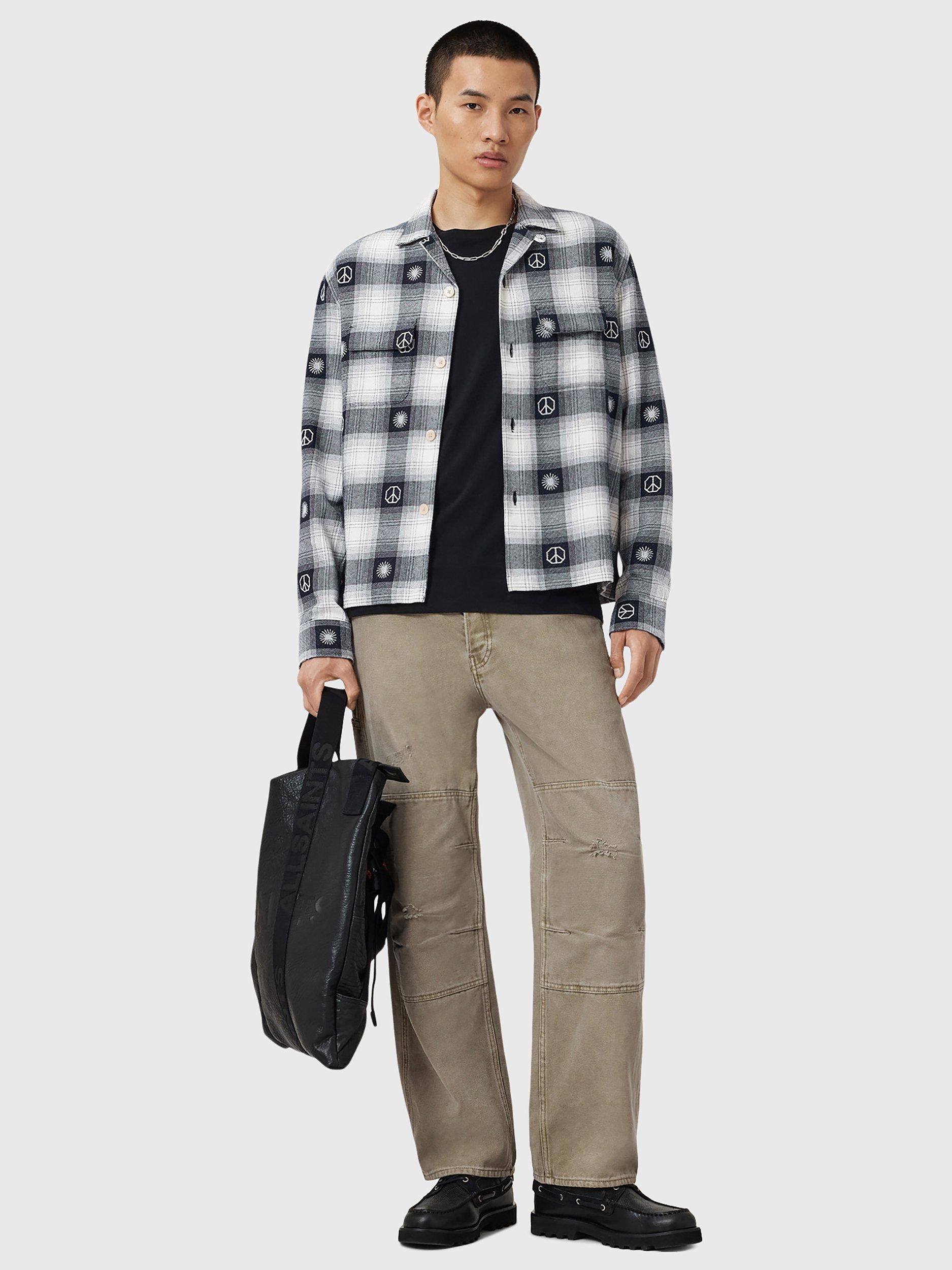 Product image 7 of 7, which shows AllSaints Castor Cotton Regular Fit Check Shirt, Multi, XS
