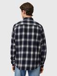 AllSaints Haven Cotton Loose Fit Check Shirt, Blue Mid
