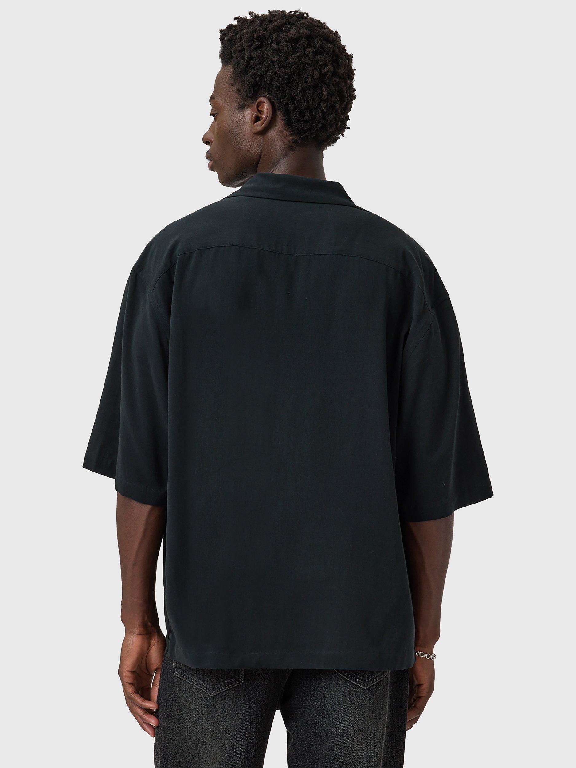 Product image 2 of 6, which shows AllSaints Rialto Button Down Shirt, Black, XS