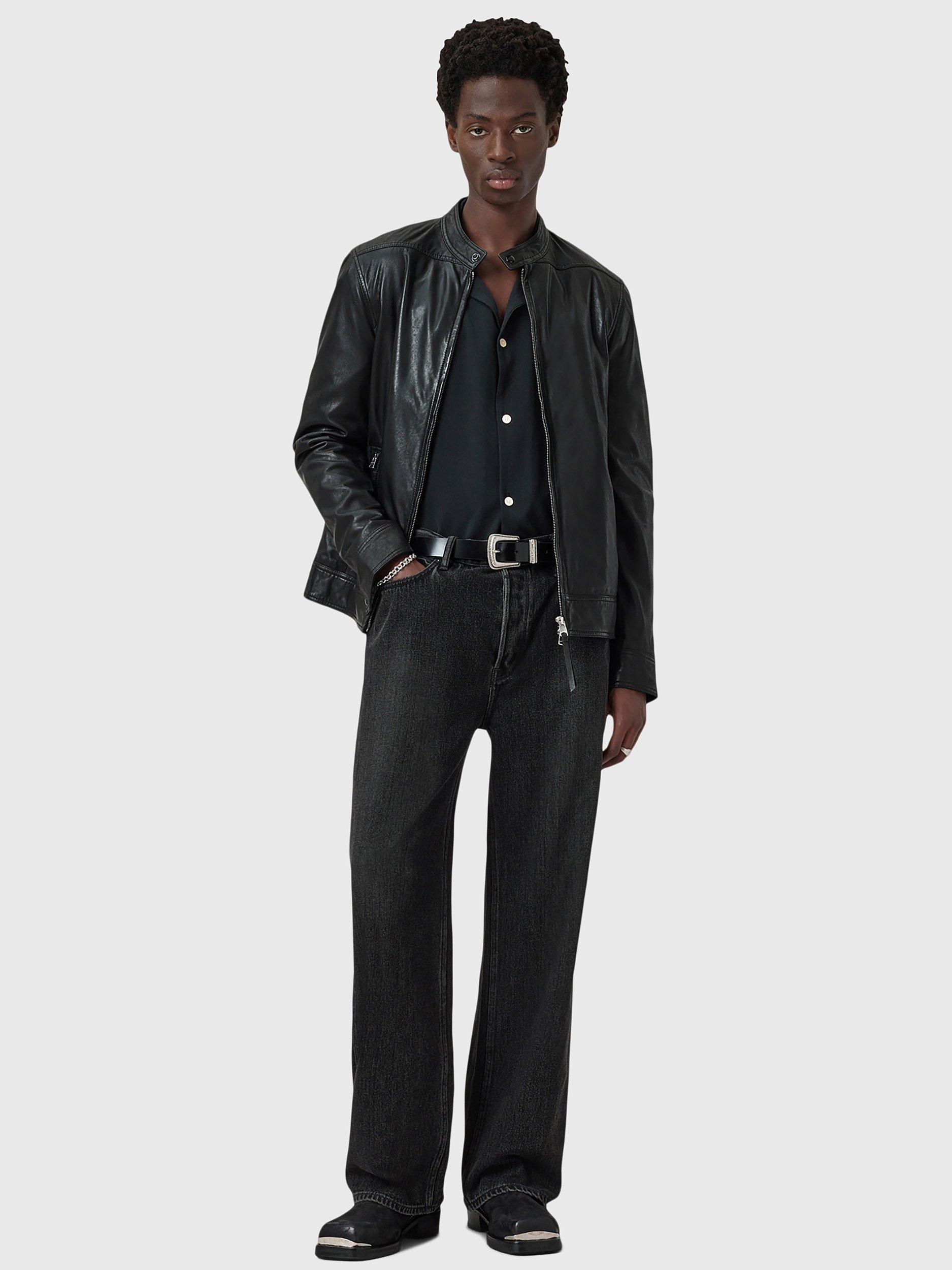 Product image 6 of 6, which shows AllSaints Rialto Button Down Shirt, Black, XS