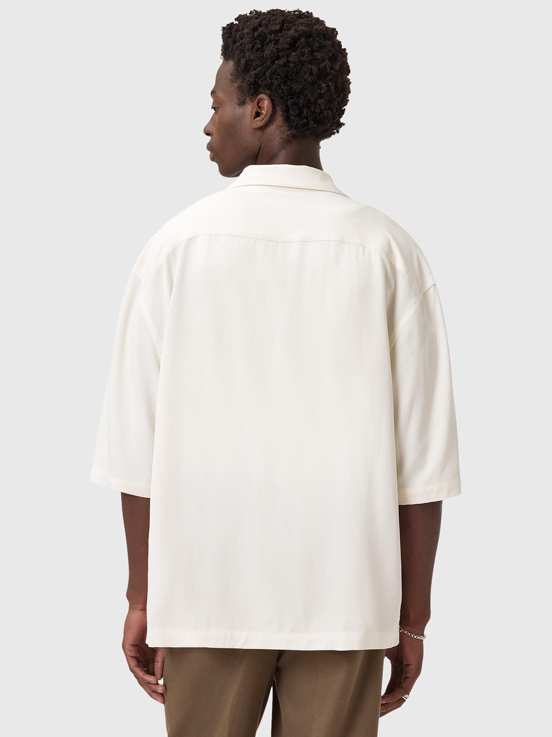 Product image 2 of 6, which shows AllSaints Rialto Button Down Shirt, White, XS