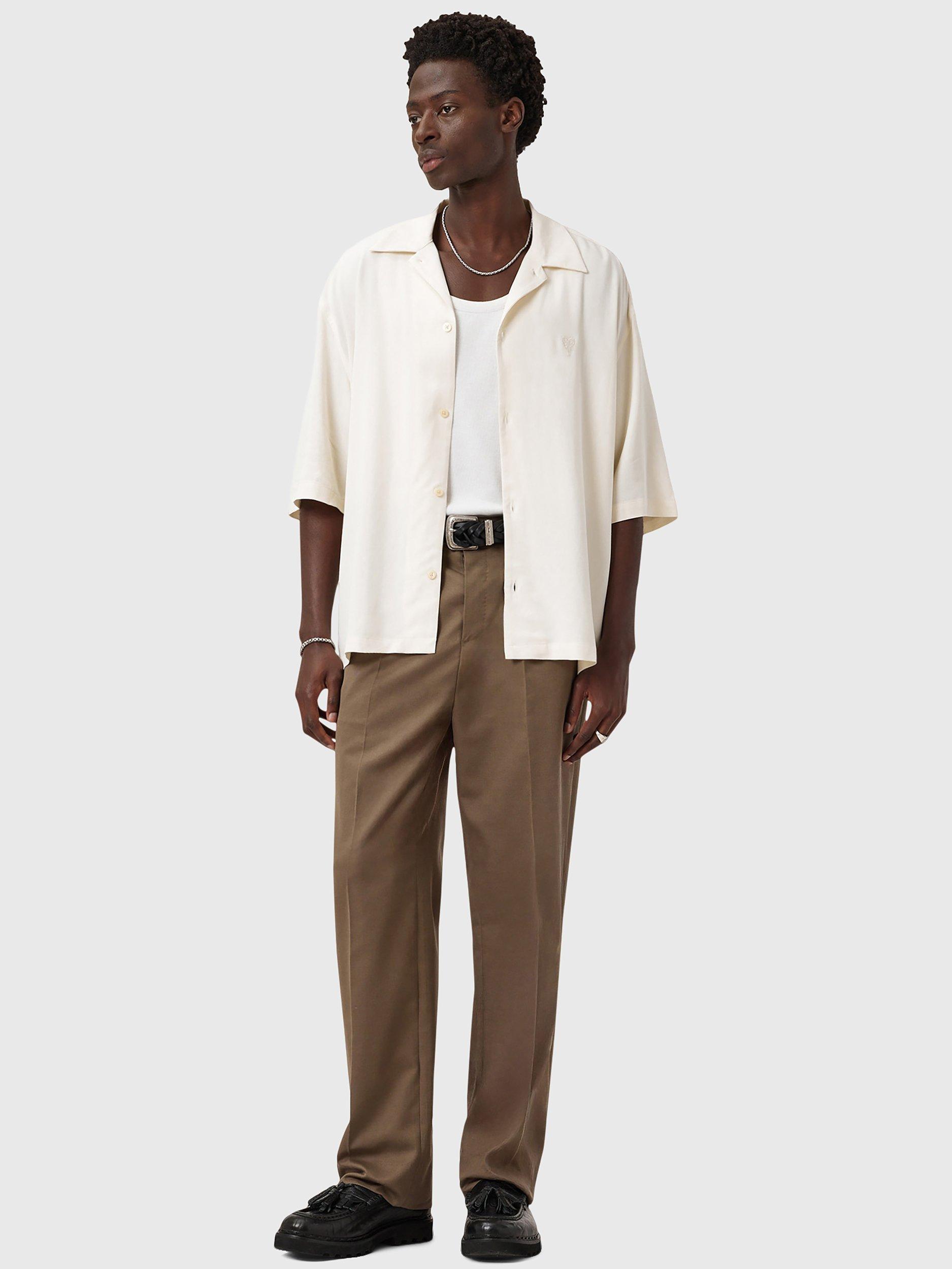 Product image 3 of 6, which shows AllSaints Rialto Button Down Shirt, White, XS