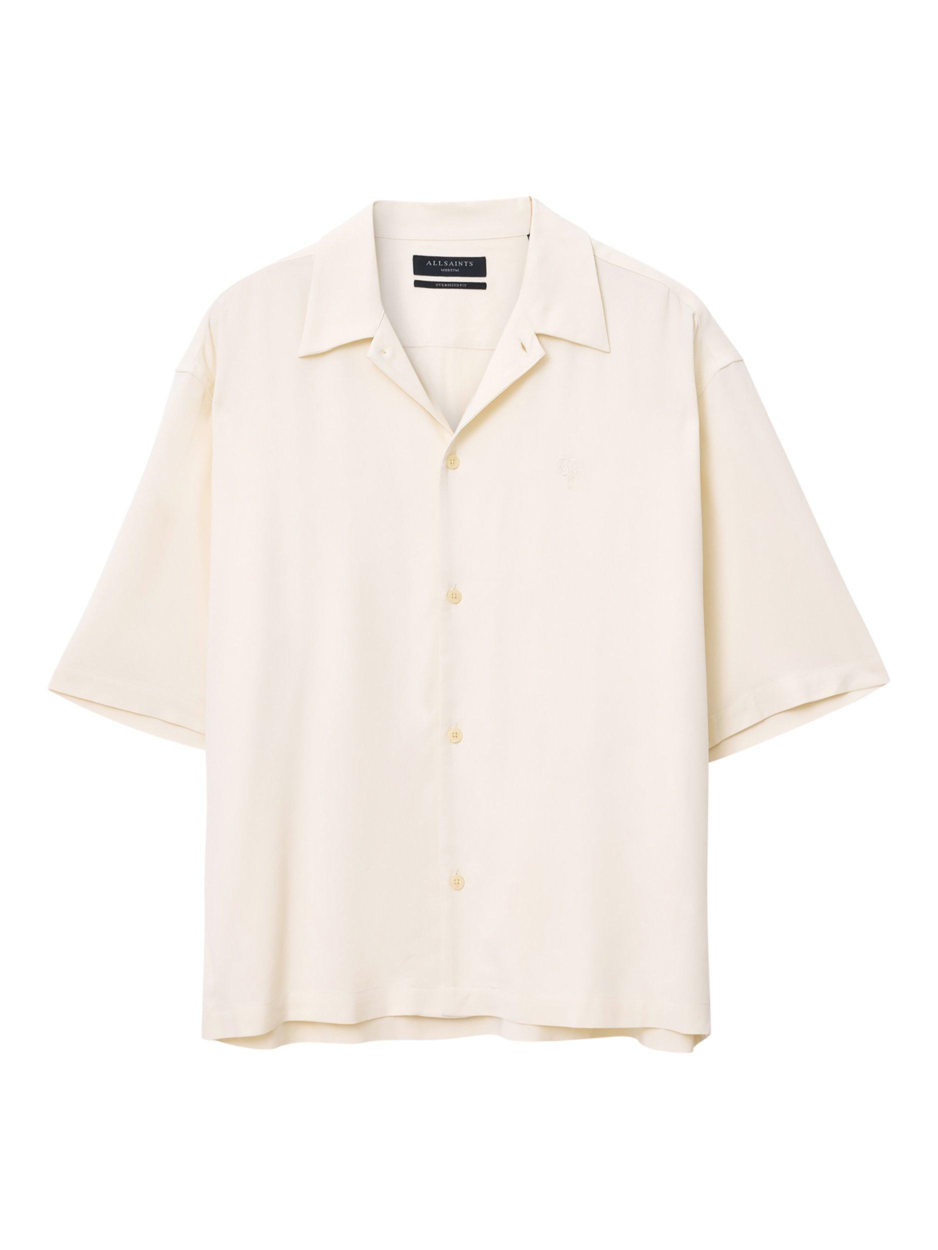 Product image 4 of 6, which shows AllSaints Rialto Button Down Shirt, White, XS