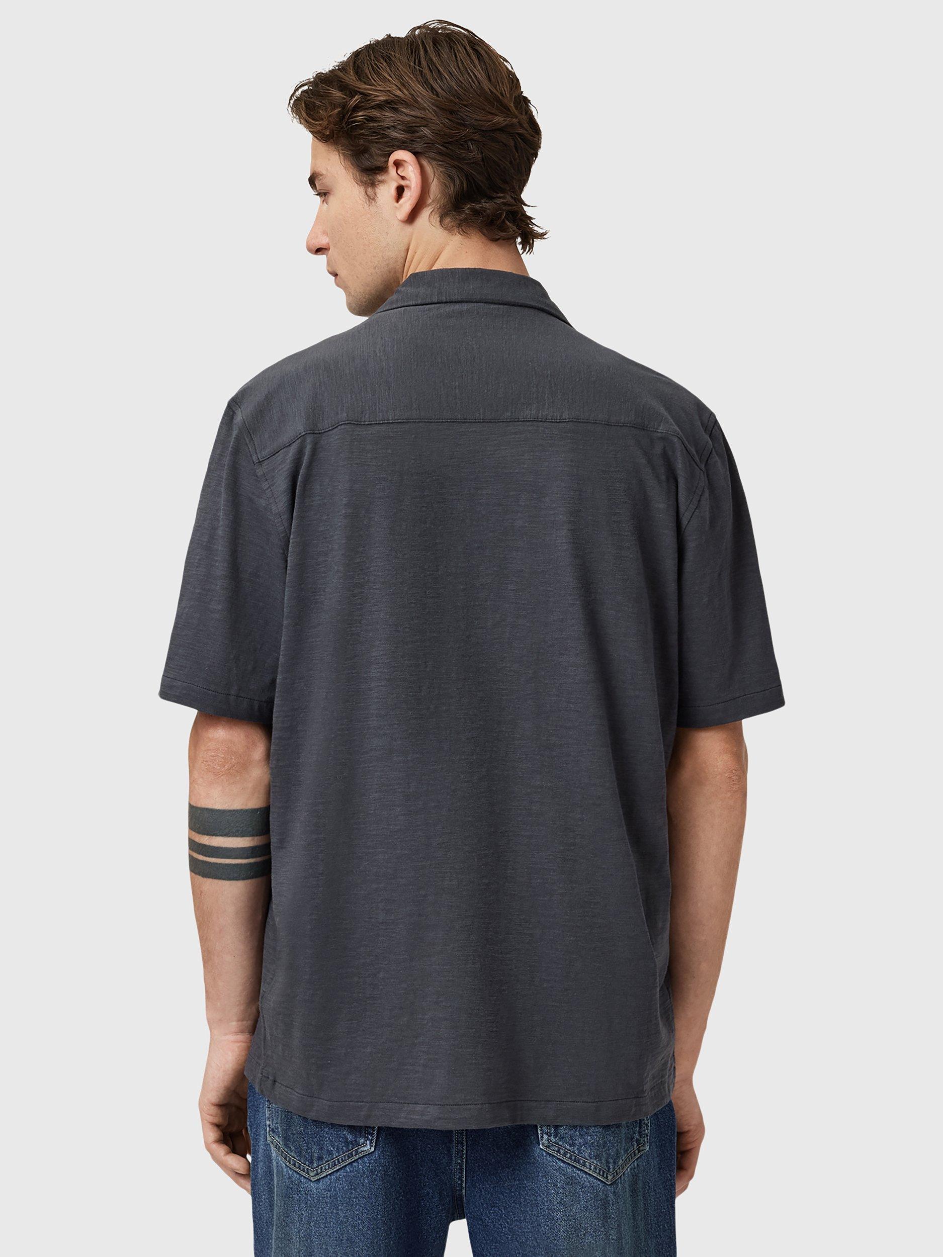 Product image 2 of 7, which shows AllSaints Robson Cotton Shirt, Blue Mid, XS