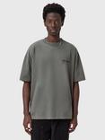 AllSaints Future Cotton Loose Fit Short Sleeve Logo T-Shirt, Blue Mid