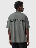 AllSaints Future Cotton Loose Fit Short Sleeve Logo T-Shirt, Blue Mid