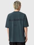 AllSaints Future Cotton Loose Fit Short Sleeve Logo T-Shirt, Blue Mid, Blue Mid