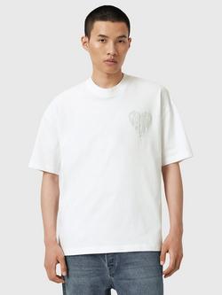 AllSaints Trip Cotton Loose Fit Short Sleeve Logo T-Shirt, White Multi White, White Multi White