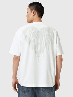 AllSaints Trip Cotton Loose Fit Short Sleeve Logo T-Shirt, White Multi White - view 2, White Multi White