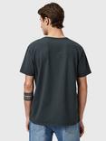 AllSaints Bodega Cotton Blend Regular Fit Short Sleeve Logo T-Shirt, Sunil Blue