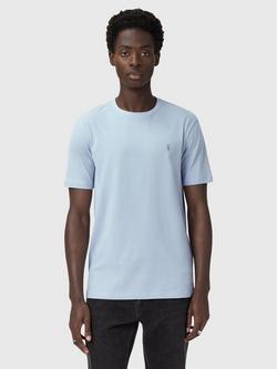 AllSaints Brace Cotton Slim Fit Short Sleeve Logo T-Shirt, Blue Mid, Blue Mid