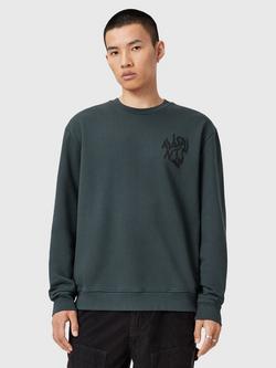 AllSaints Orlando Cotton Sweatshirt, Blue Mid