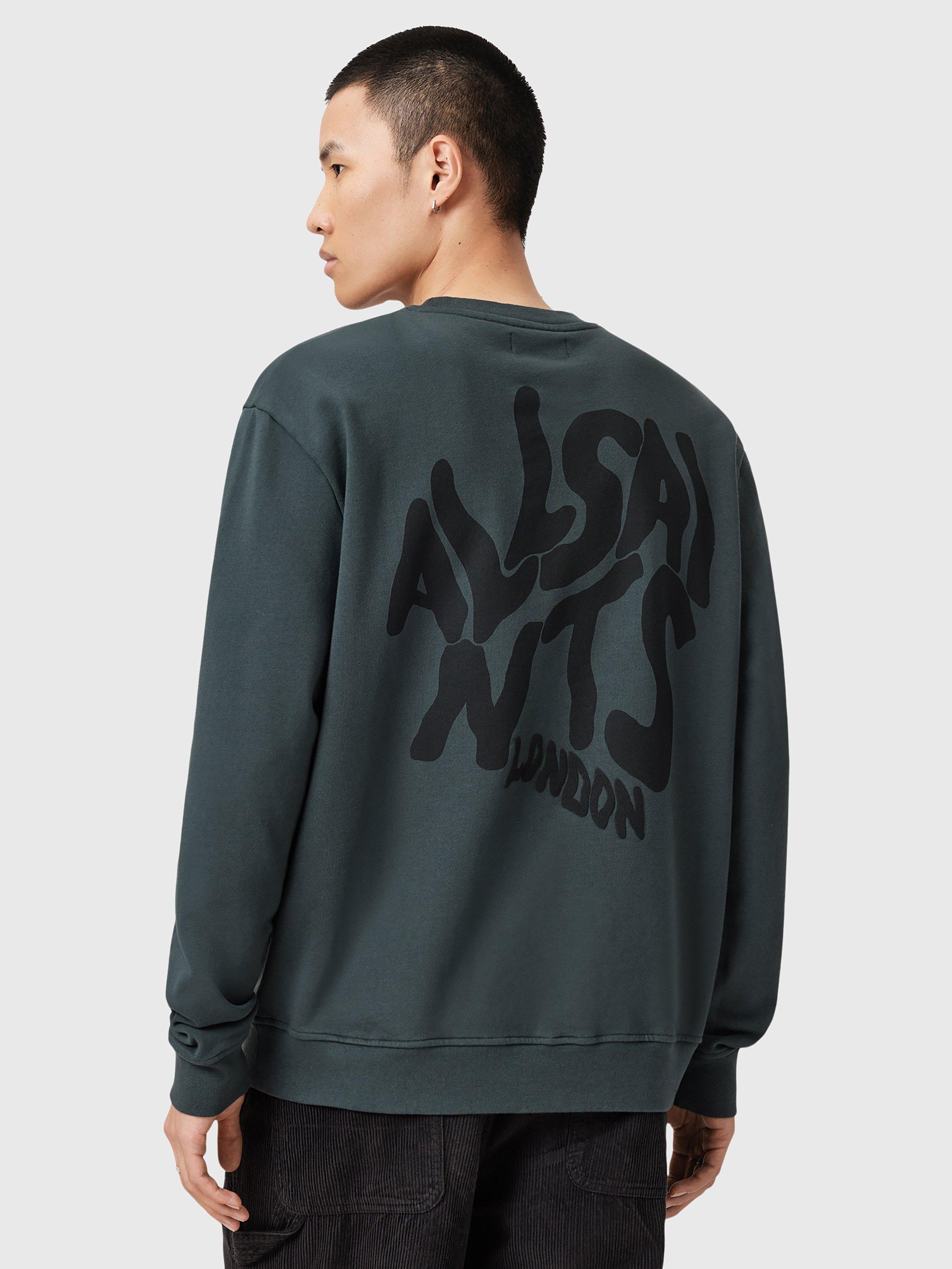 Product image 2 of 9, which shows AllSaints Orlando Cotton Sweatshirt, Blue Mid, L