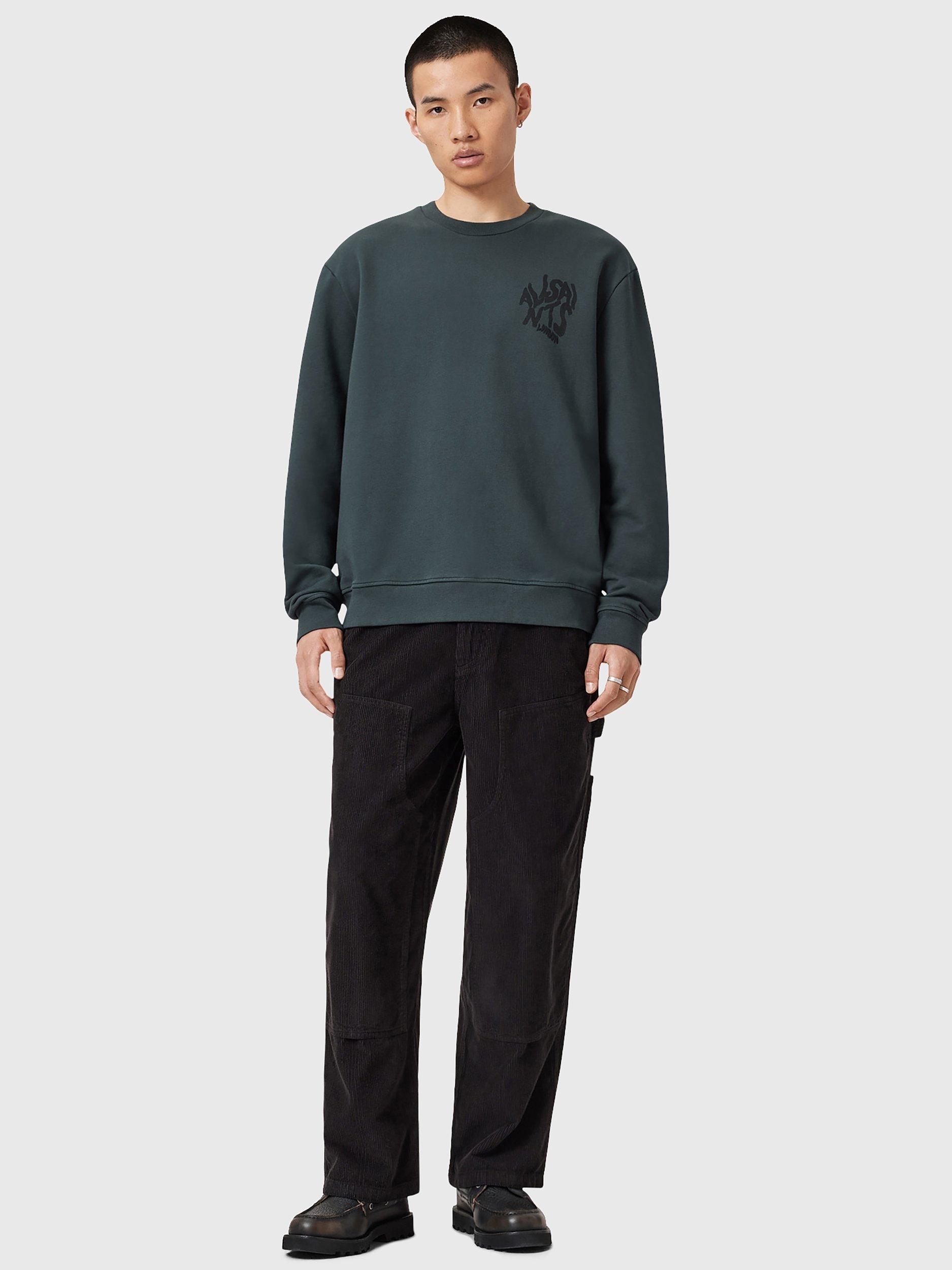 Product image 3 of 9, which shows AllSaints Orlando Cotton Sweatshirt, Blue Mid, L