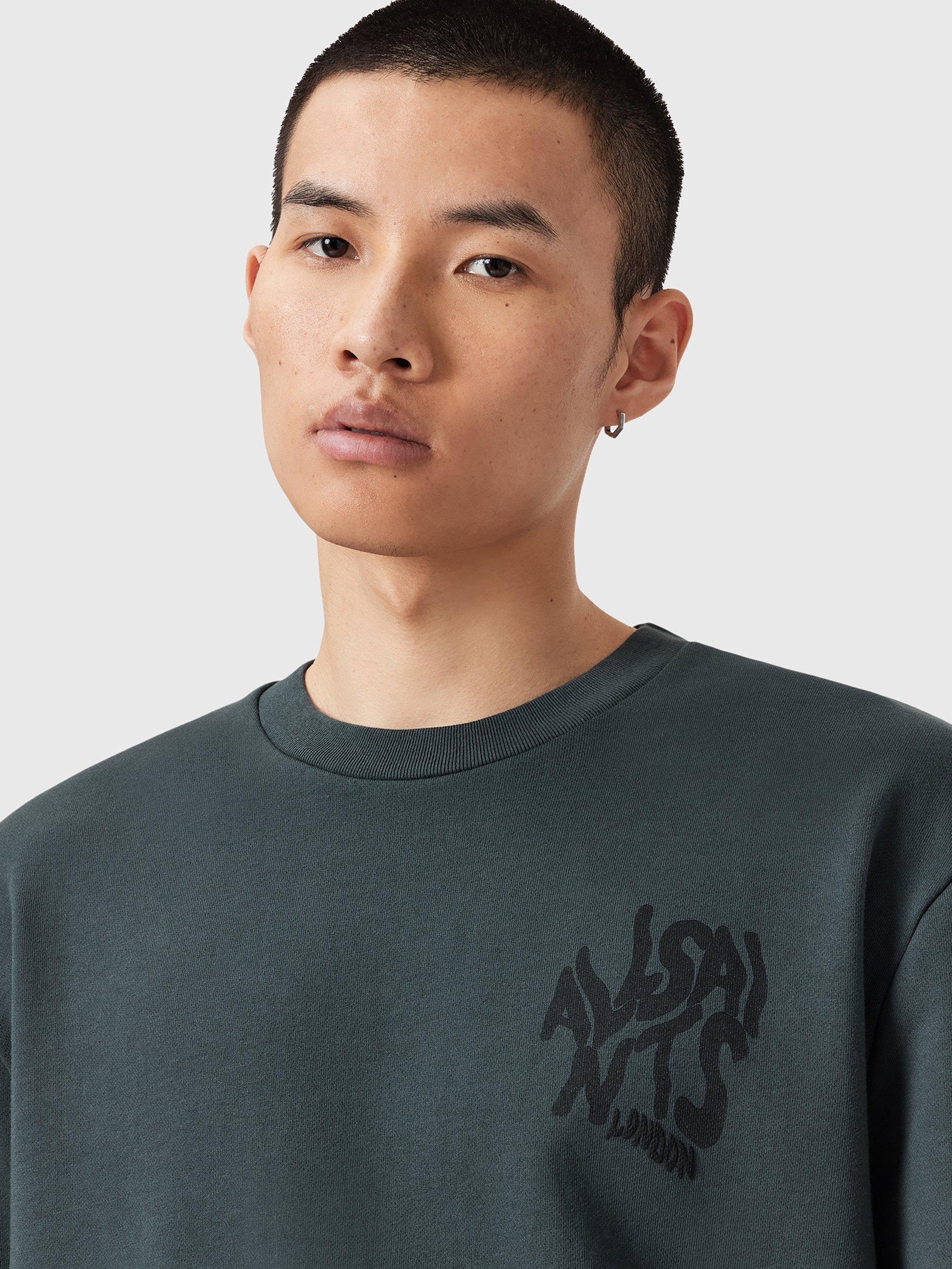 Product image 6 of 9, which shows AllSaints Orlando Cotton Sweatshirt, Blue Mid, L