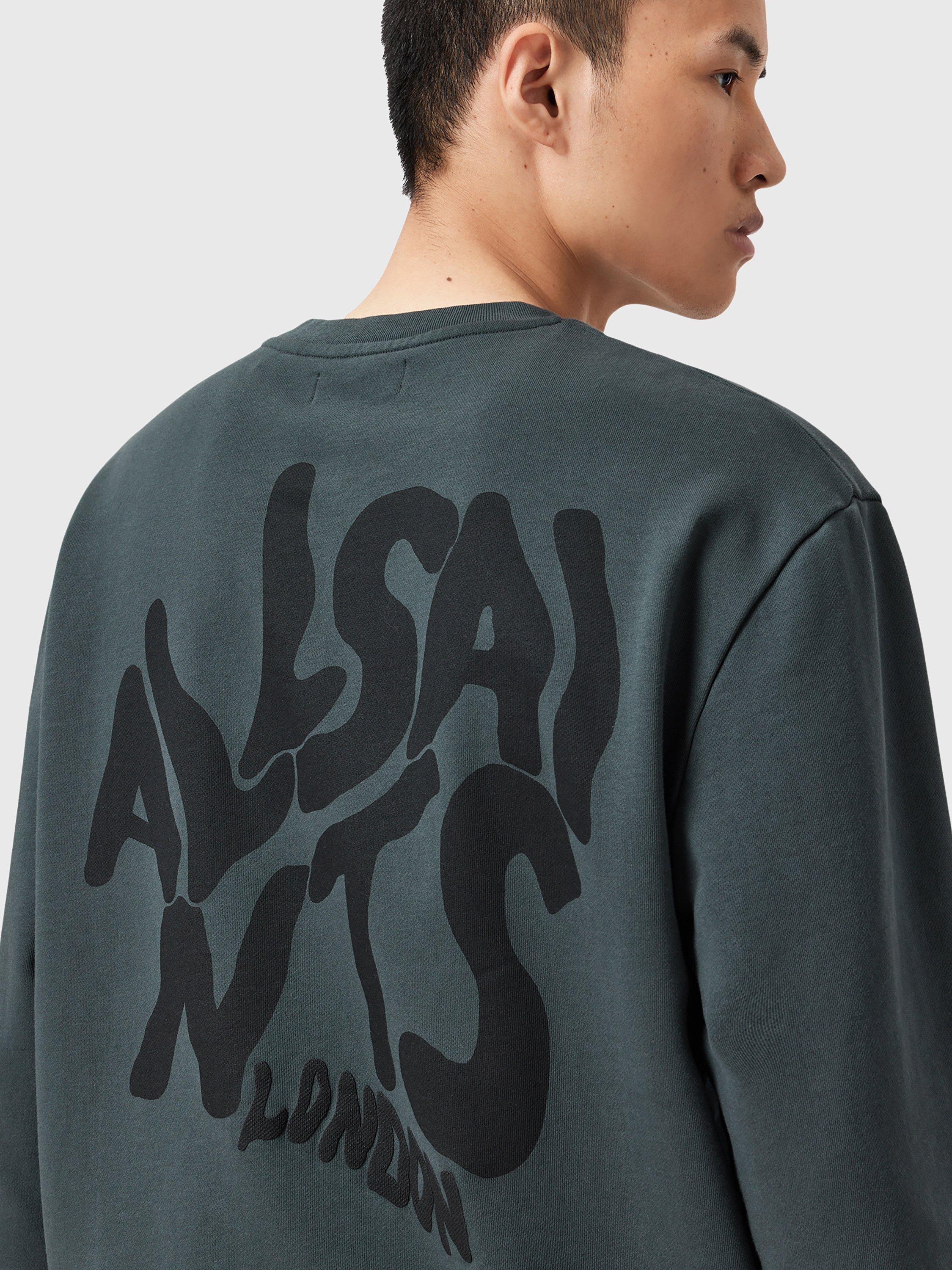 Product image 9 of 9, which shows AllSaints Orlando Cotton Sweatshirt, Blue Mid, L