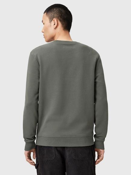 AllSaints Raven Organic Cotton Sweatshirt - view 2, Green Mid
