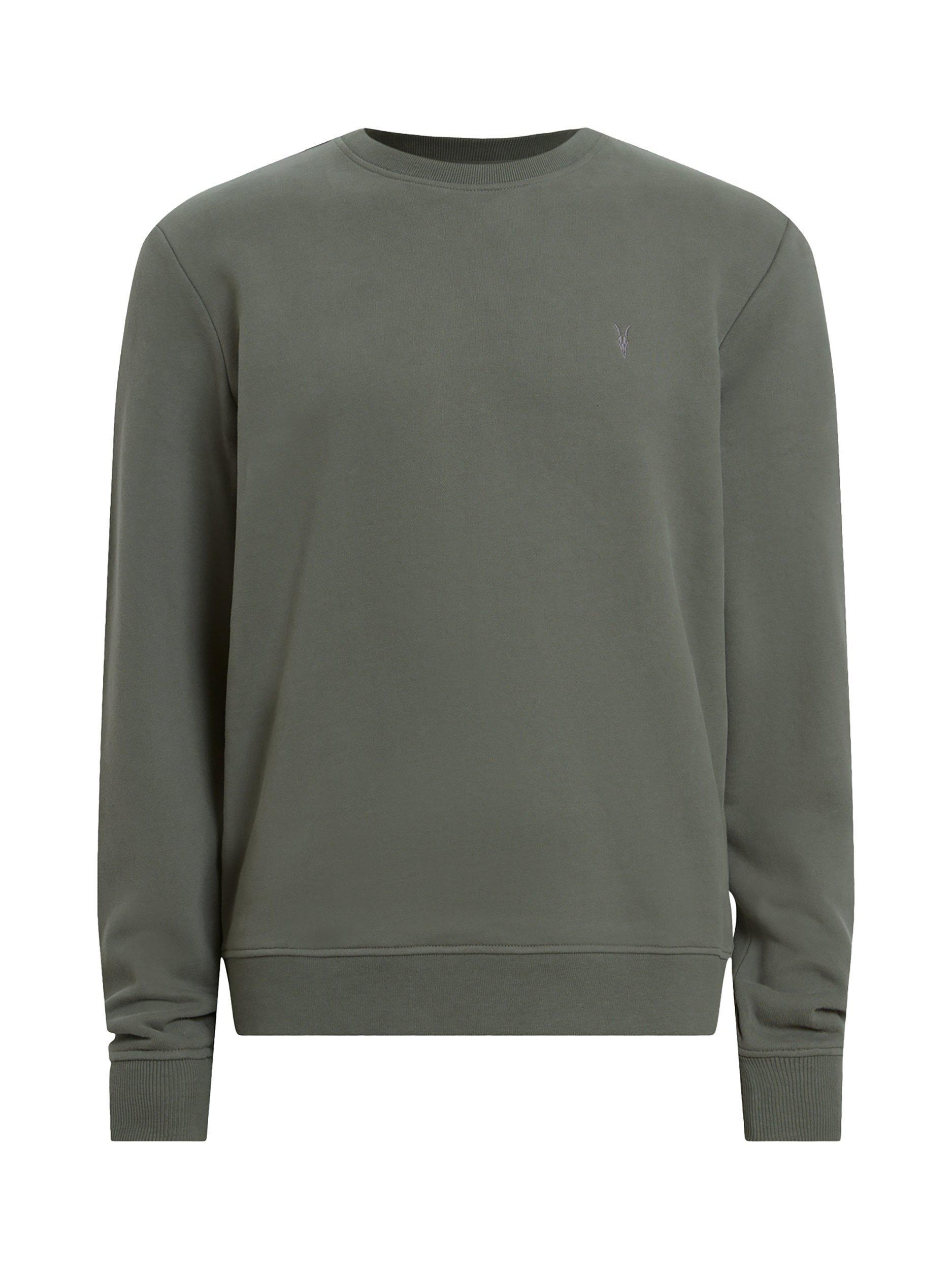 Product image 4 of 7, which shows AllSaints Raven Organic Cotton Sweatshirt, Green Mid, XS