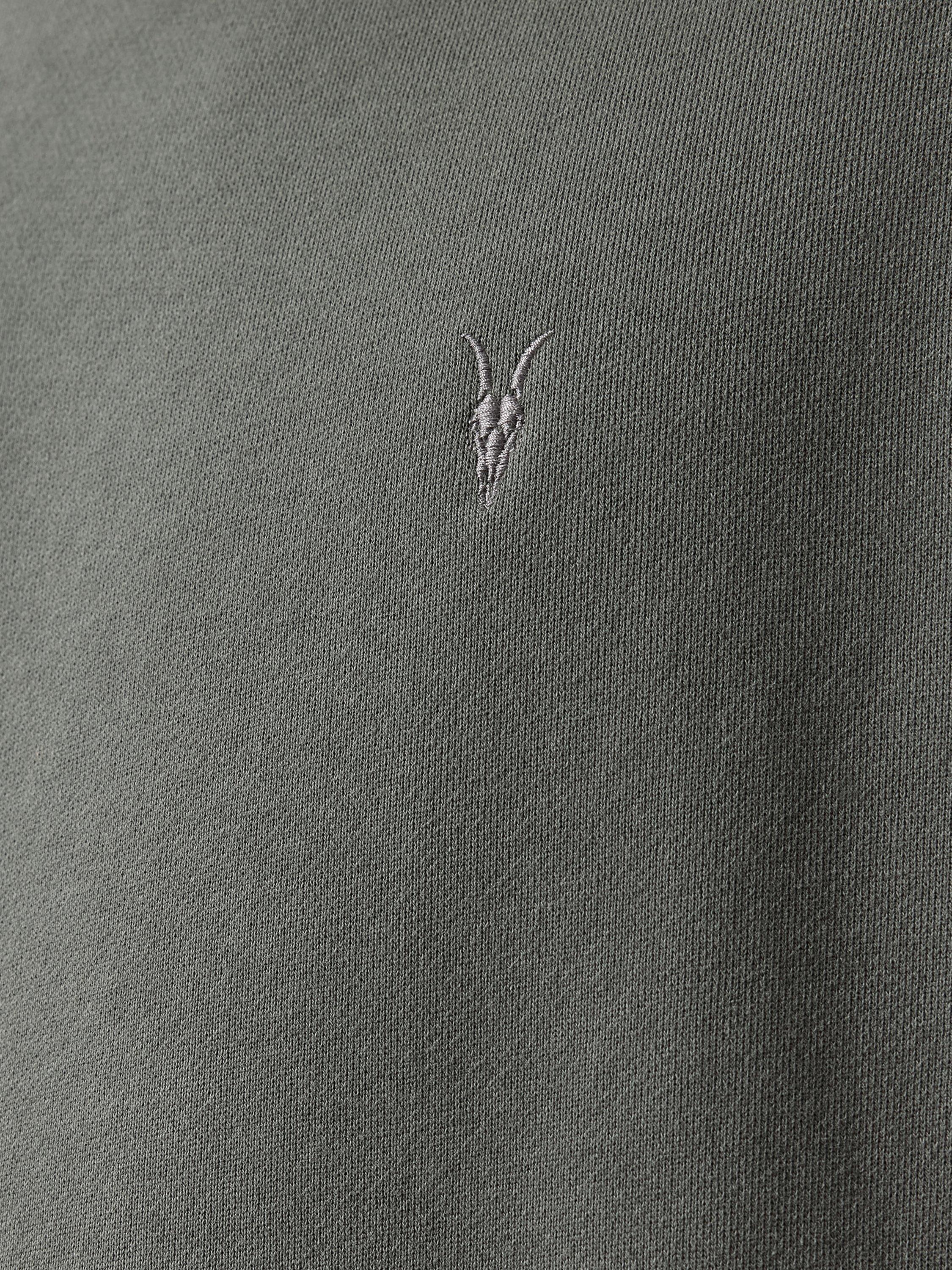 Product image 5 of 7, which shows AllSaints Raven Organic Cotton Sweatshirt, Green Mid, XS