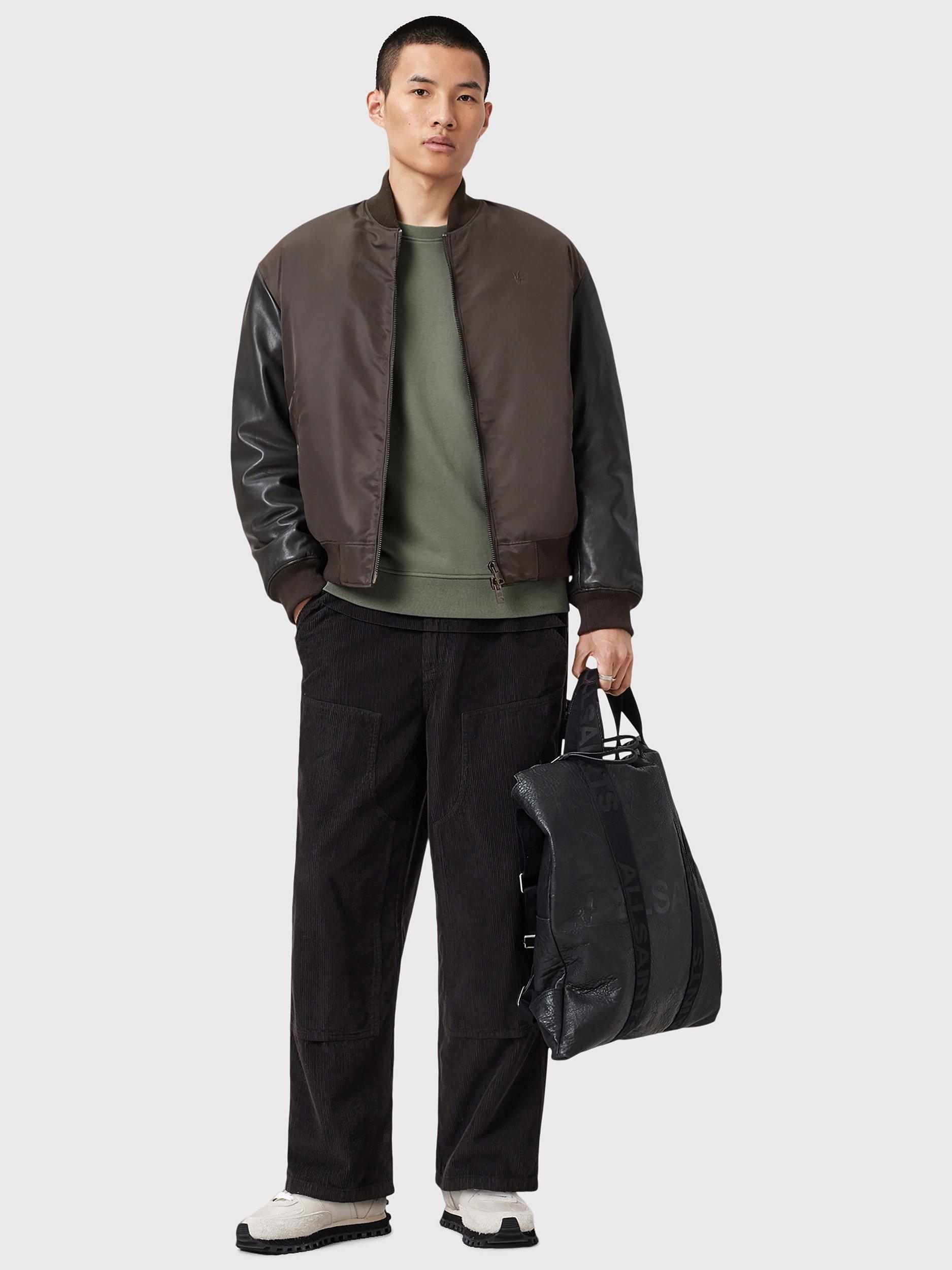 Product image 6 of 7, which shows AllSaints Raven Organic Cotton Sweatshirt, Green Mid, XS