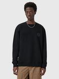 AllSaints Waved Relaxed Fit Crew Sweatshirt, Jet Black