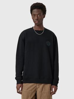 AllSaints Waved Relaxed Fit Crew Sweatshirt, Jet Black, Jet Black