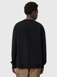 AllSaints Waved Relaxed Fit Crew Sweatshirt, Jet Black