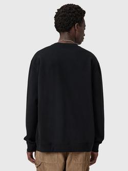 AllSaints Waved Relaxed Fit Crew Sweatshirt, Jet Black - view 2, Jet Black
