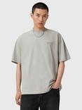 AllSaints Xander Crew Neck Cotton T-Shirt, Carbon Grey