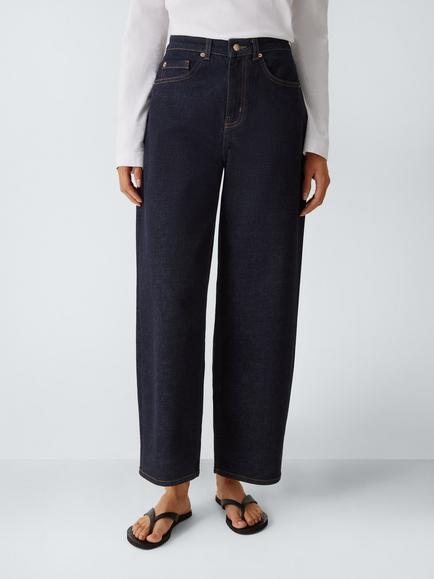 John Lewis Straight Relaxed Leg Jeans, Raw Indigo