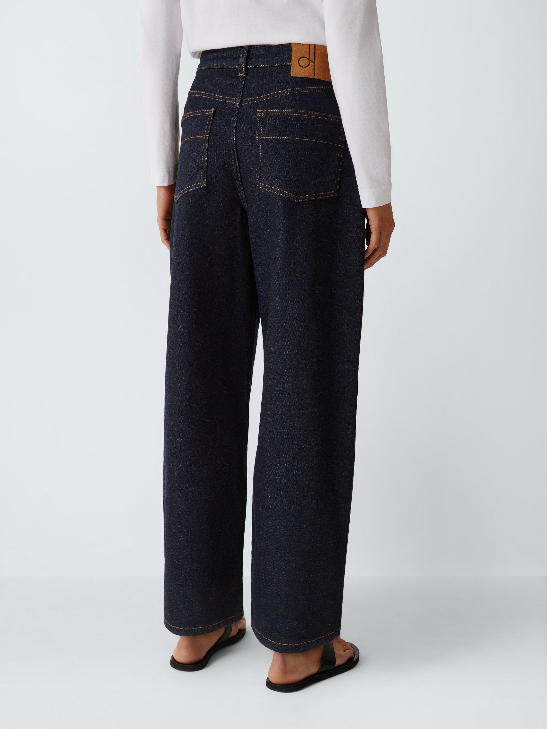 Product image 2 of 6, which shows John Lewis Straight Relaxed Leg Jean, Raw Indigo, 8