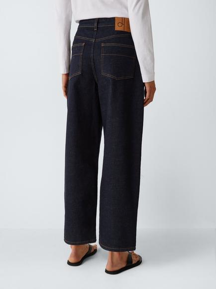 John Lewis Straight Relaxed Leg Jeans - view 2, Raw Indigo