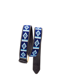KOY Maasai Beaded Leather Belt, Blue