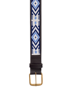 KOY Maasai Beaded Leather Belt - view 2, Purple/White