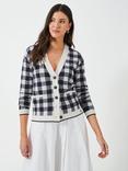 Crew Clothing V-Neck Checkered Cardigan