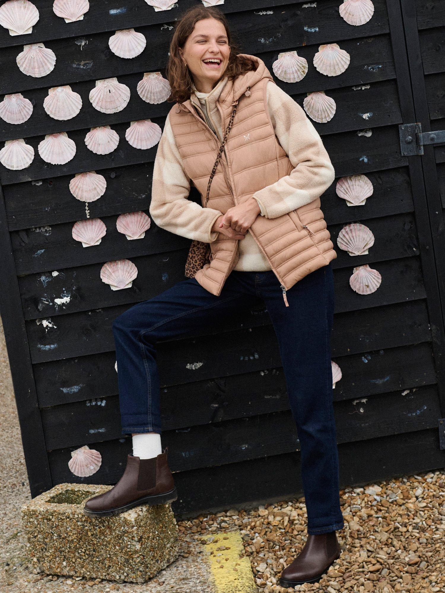 Product image 2 of 5, which shows Crew Clothing Lightweight Padded Gilet, Neutral, 10