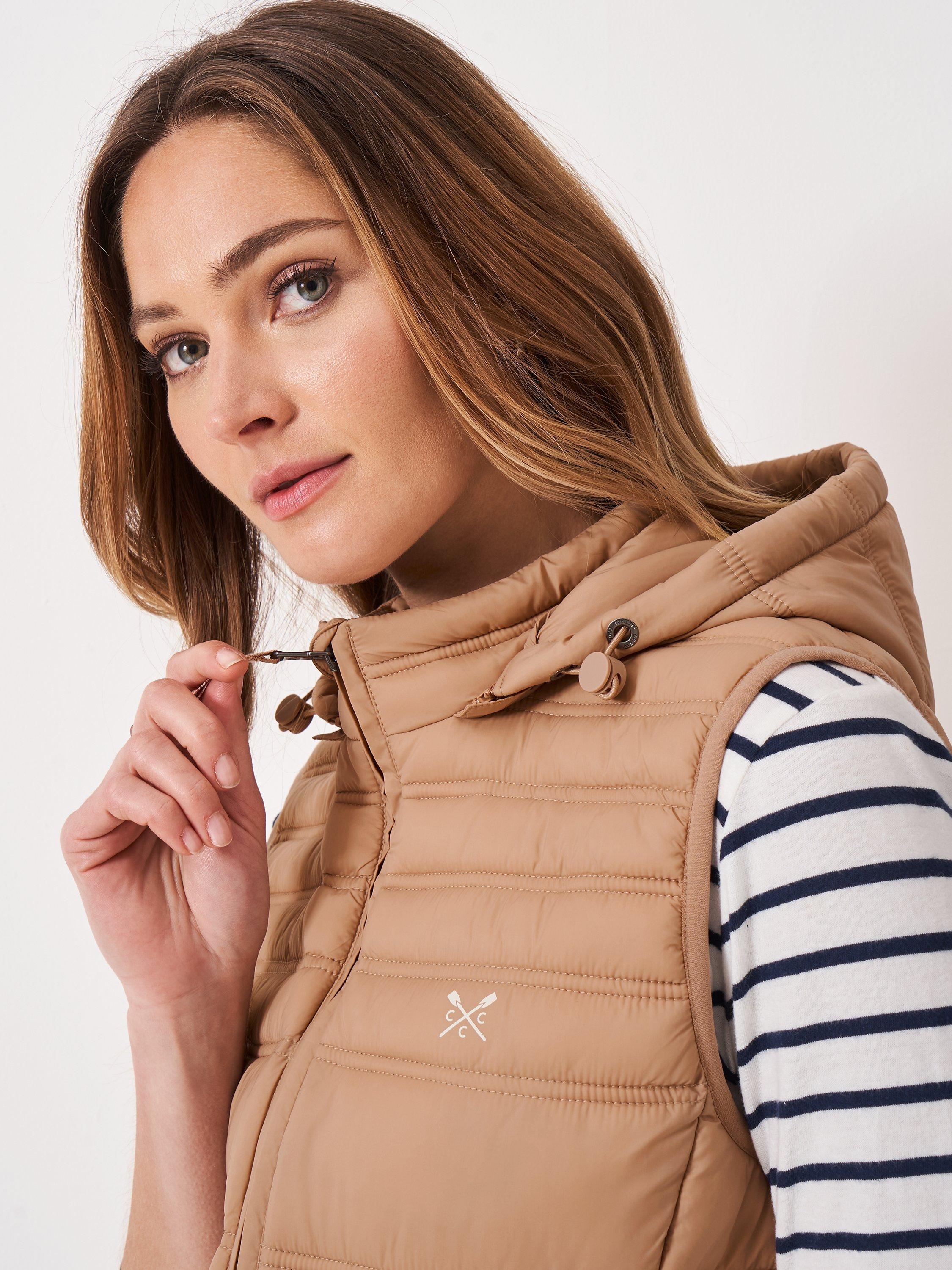 Product image 4 of 5, which shows Crew Clothing Lightweight Padded Gilet, Neutral, 10