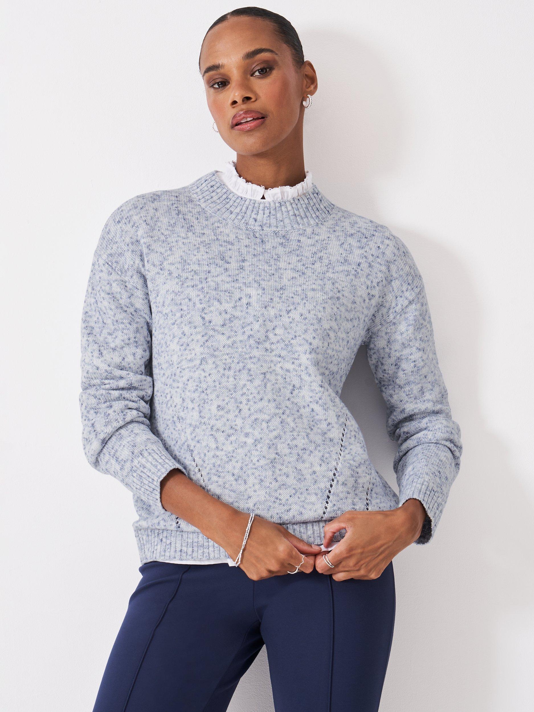 Product image 1 of 5, which shows Crew Clothing Crew Neck Painted Yarn Jumper, Multi, 10