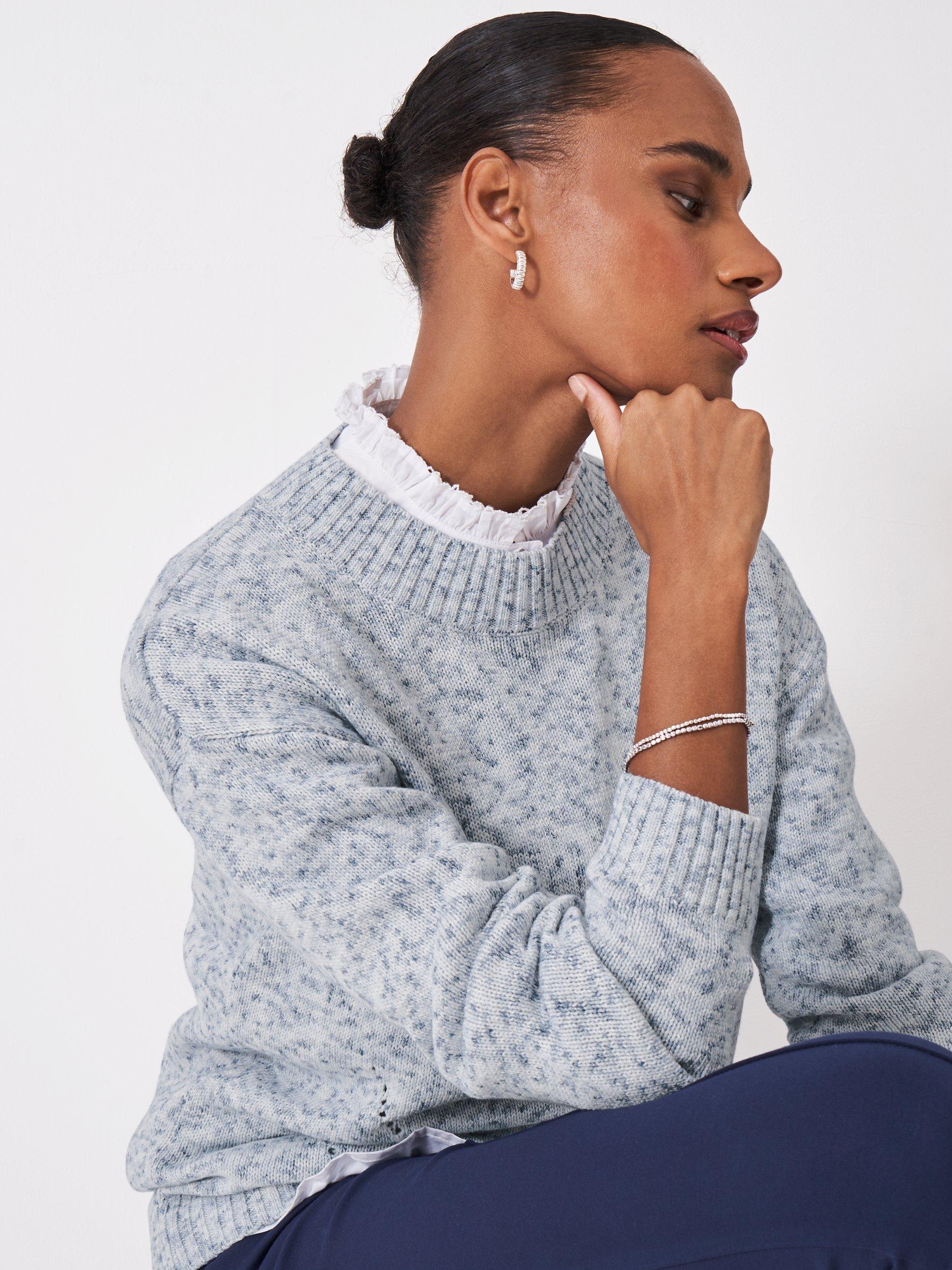 Product image 4 of 5, which shows Crew Clothing Crew Neck Painted Yarn Jumper, Multi, 10