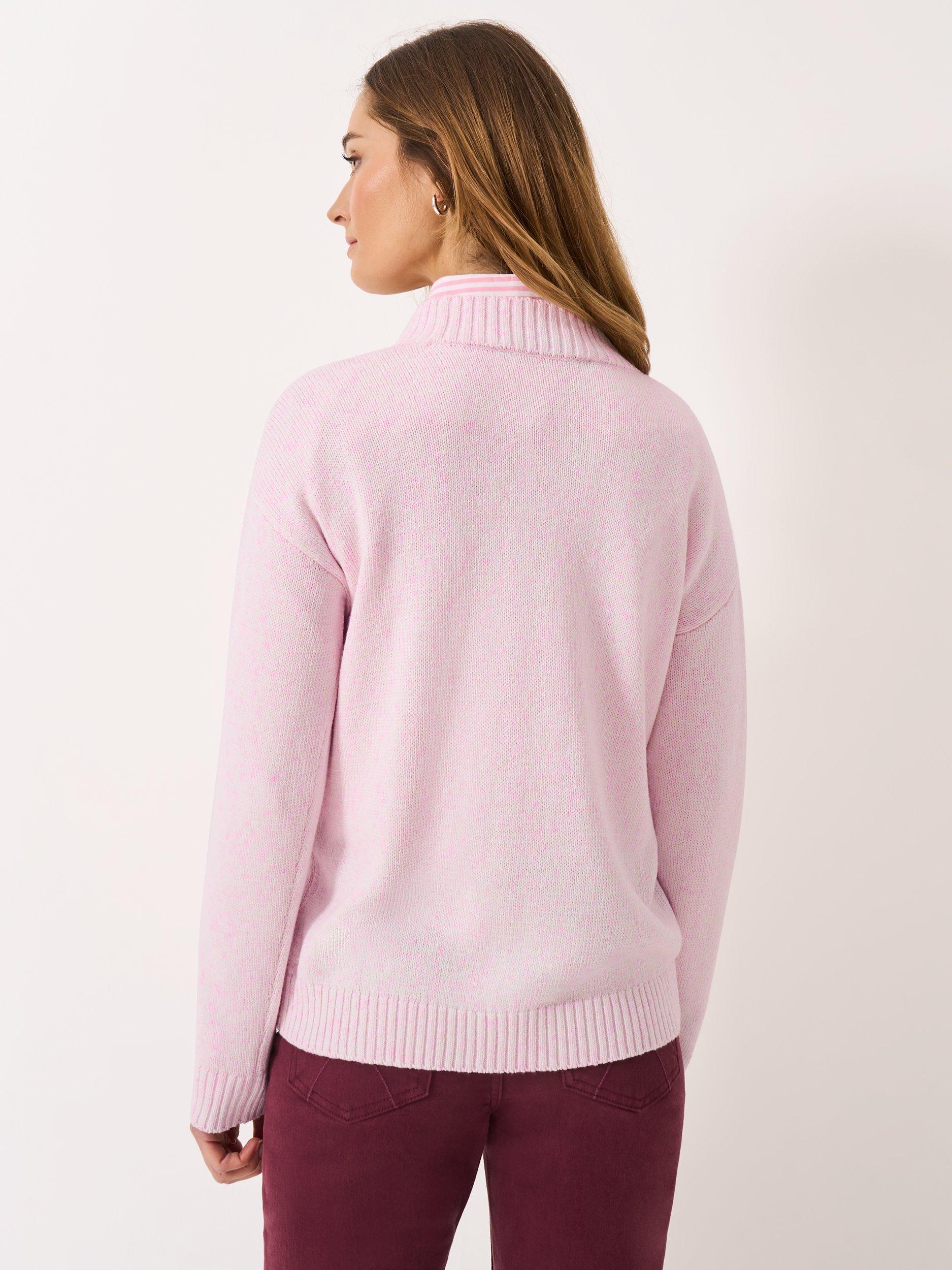 Product image 2 of 5, which shows Crew Clothing Pointelle Painted Yarn Jumper, Pink/Multi, 10
